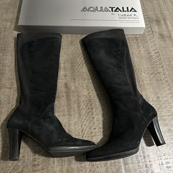 Aquatalia Shoes - Aquatalia By Marvin K Heel Boots Women’s Size 9 Black Suede